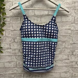 TALBOTS CABANA LIFE SCOOP NECK TANKINI -‎ PLAYFUL PALMS bathing suit size medium